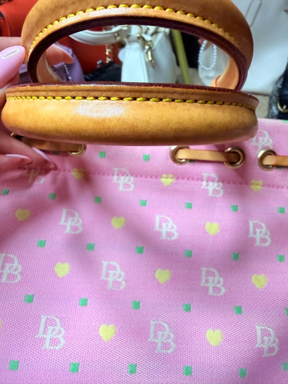 Dooney & Bourke Pink Satchel with Tan Details - Picture 12 of 16